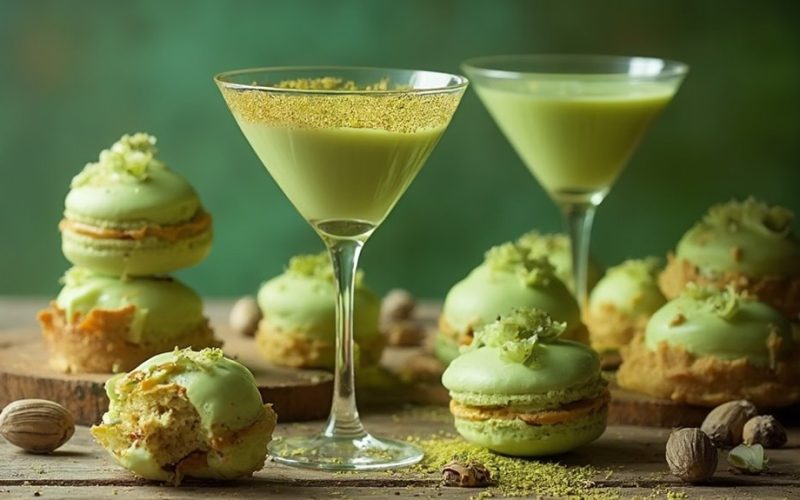 nutty green dessert cocktail