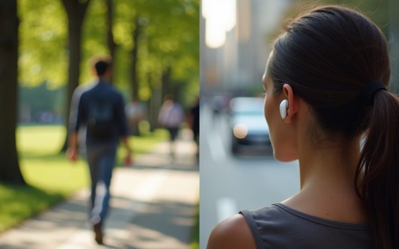 silent walking vs earphones walking comparison