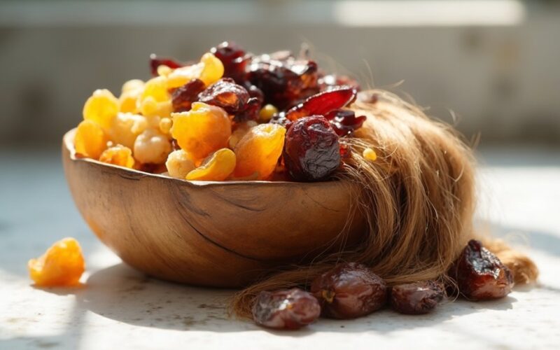 dried fruit for thick hair