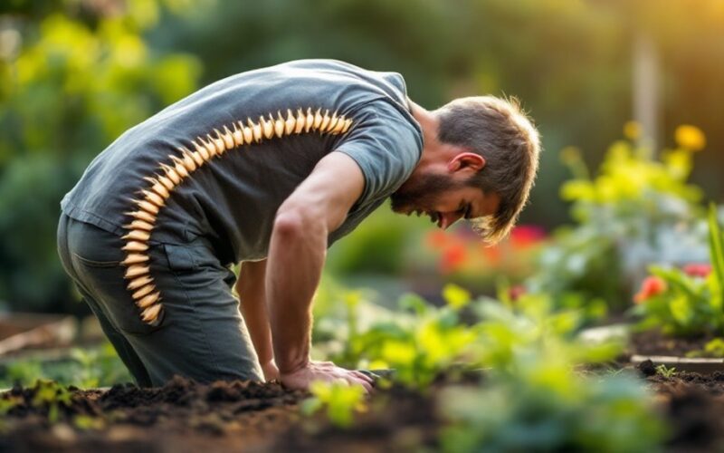 gardening posture harms spine