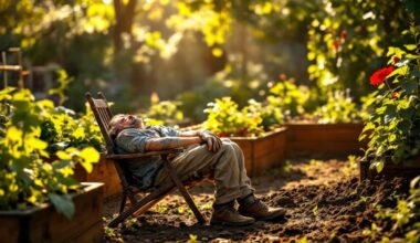 gardening relaxes yet exhausts