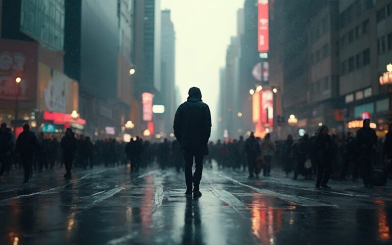 lonely in crowded urban spaces