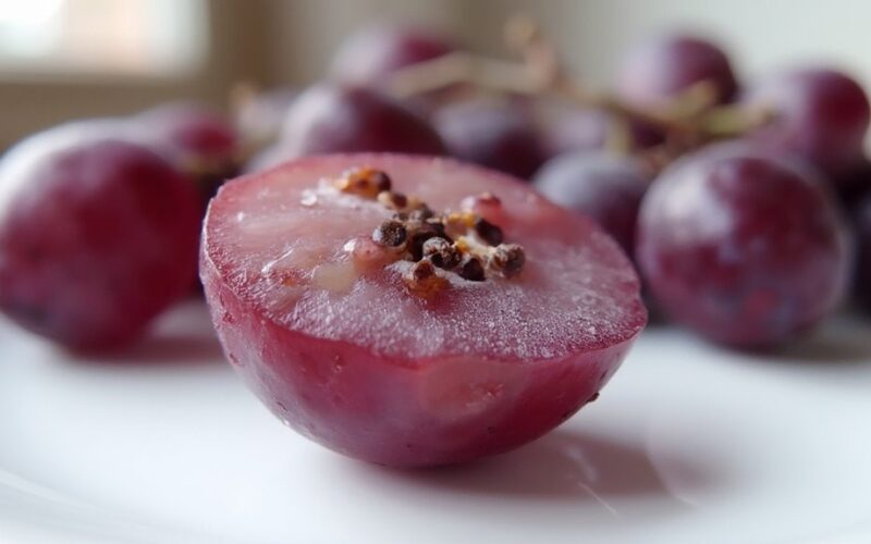 nutritious seeds within grape clusters