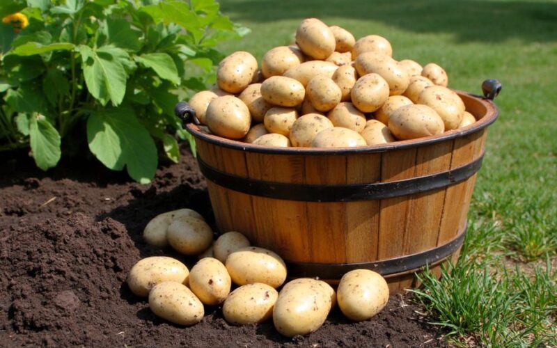 abundant potato yield from single plant