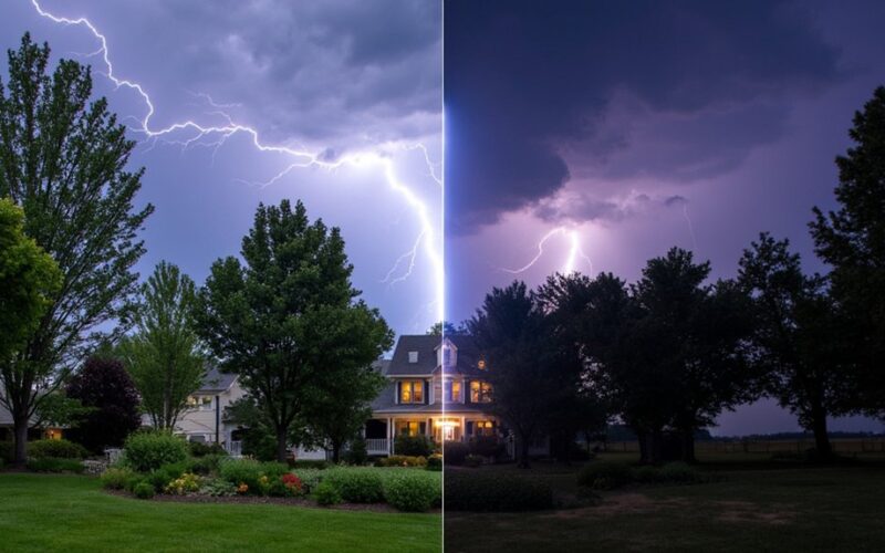 avoid lightning attracting trees