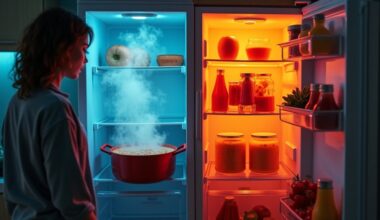 avoid refrigerating hot dishes