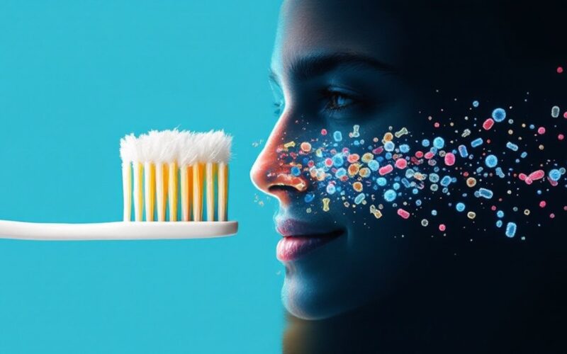 bacteria buildup on toothbrush