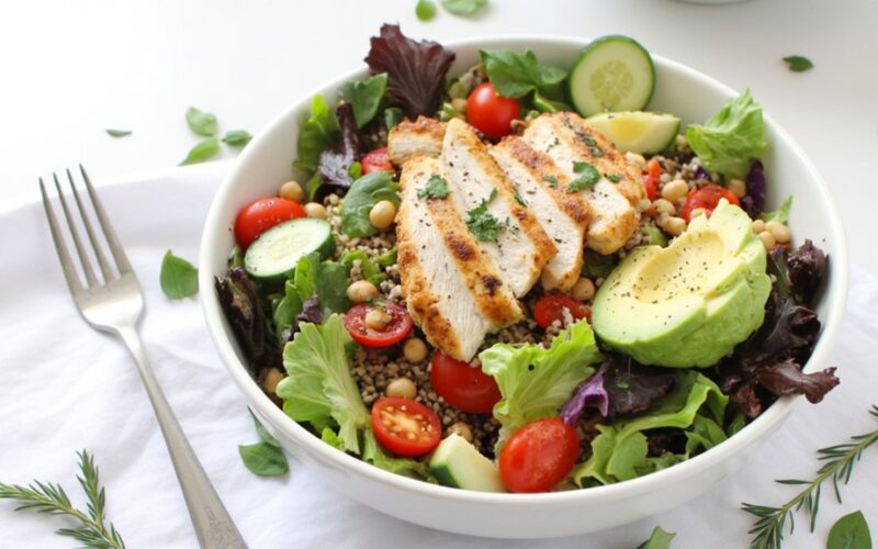 balanced low calorie protein rich weight loss salads