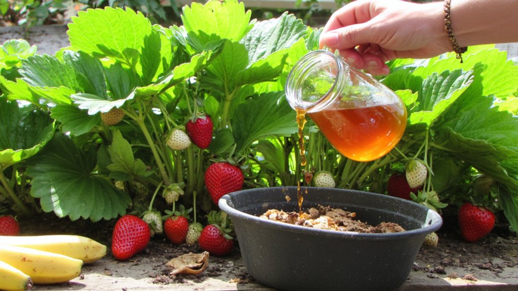 banana peel water boosts strawberry sweetness