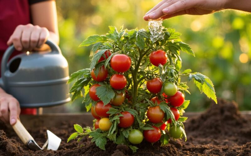 bountiful tomato harvest from small bushes