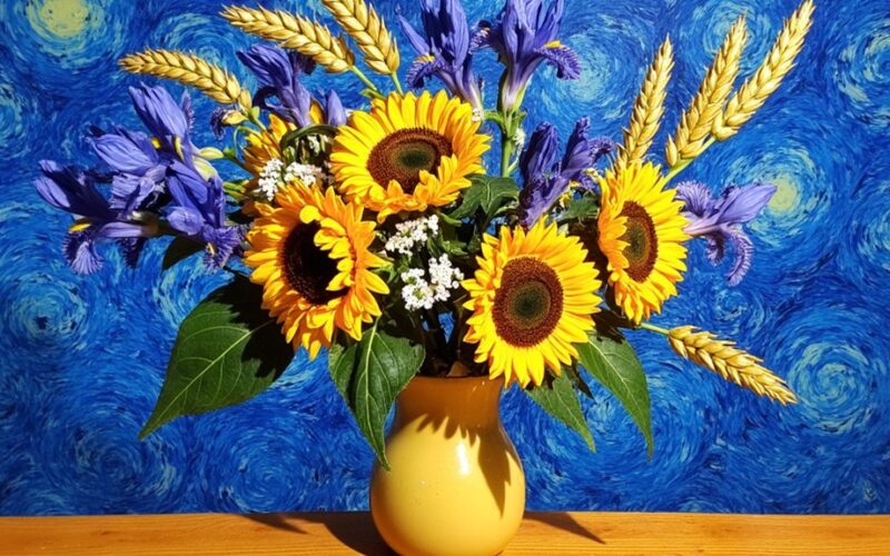 floral artistry emulates van gogh s strokes