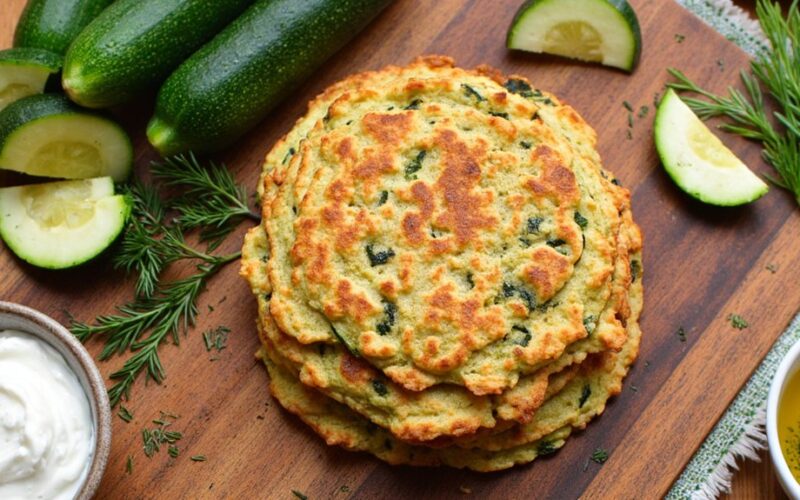 guilt free zucchini herb pancakes