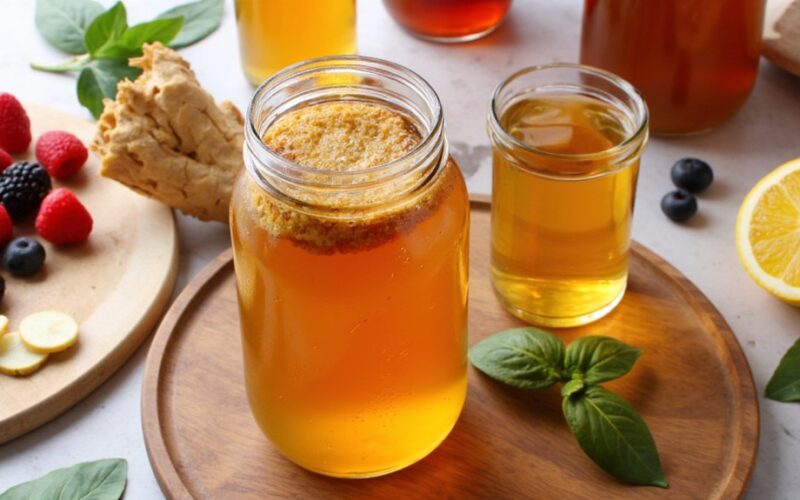 gut friendly fermented tea beverage