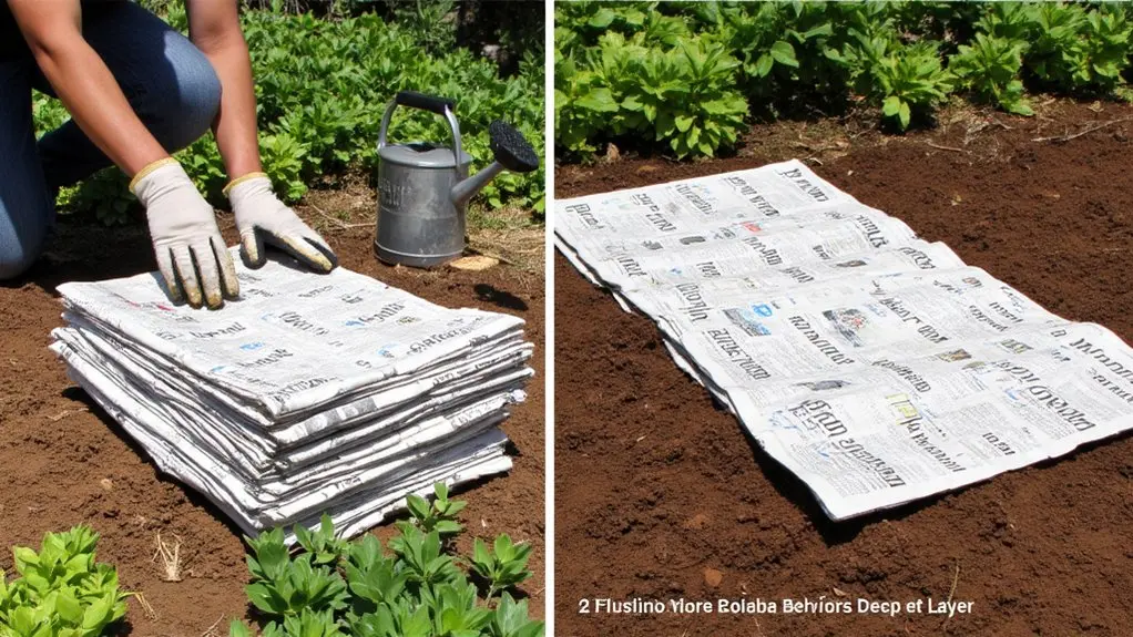 newspaper garden weed suppression