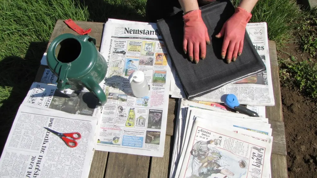 newspaper weed control materials