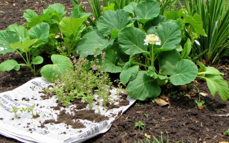 newspapers as gardening mulch