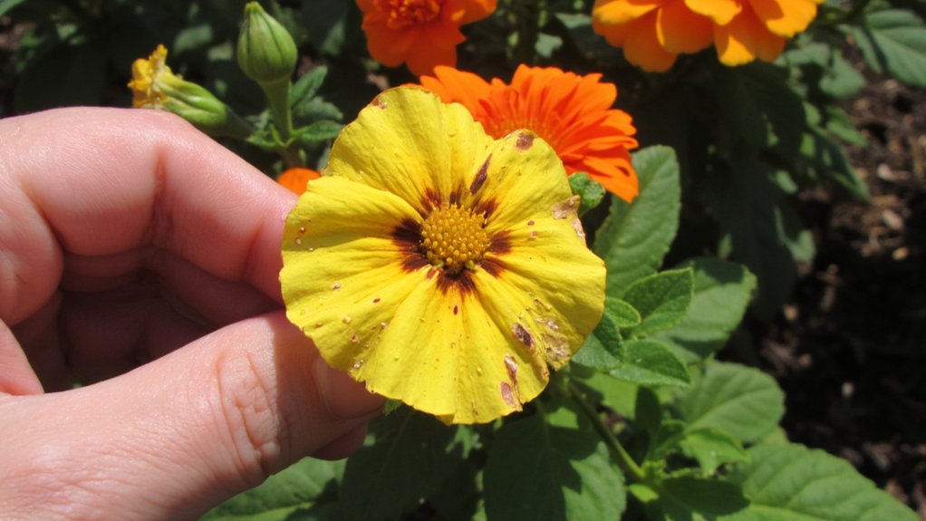 overwatered flowers exhibit distress symptoms