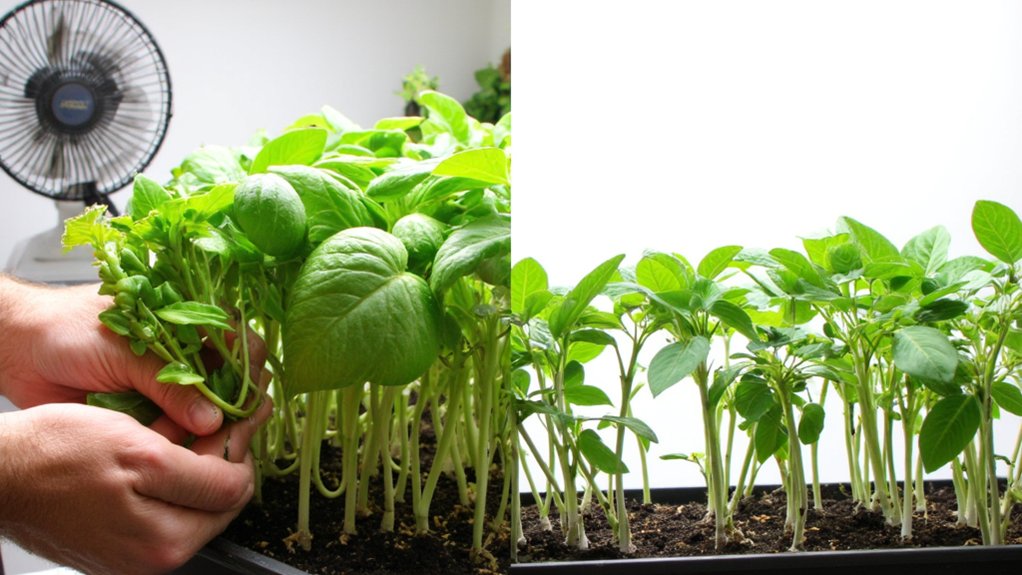 prevent spindly seedling growth