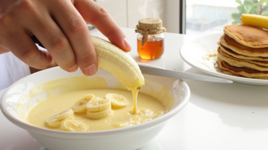 ripe bananas enhance pancake sweetness