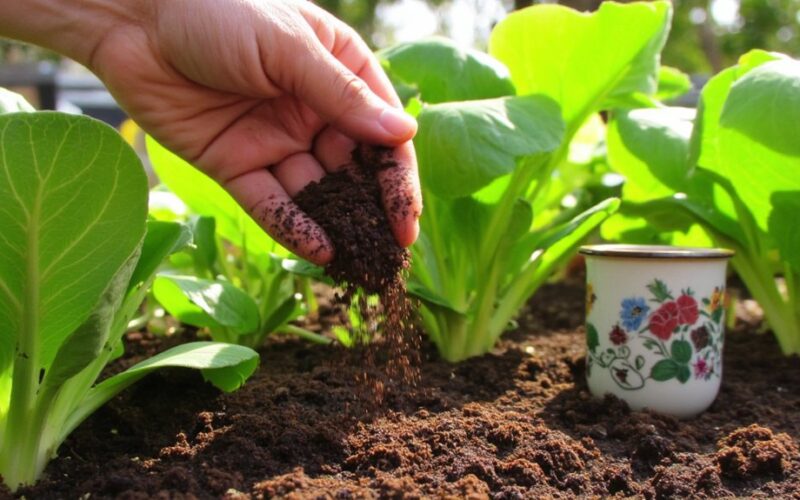 sustainable gardening with coffee grounds