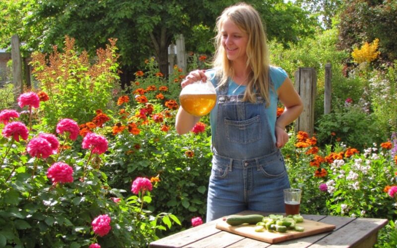cucumber peel tea fertilizes flowering plants