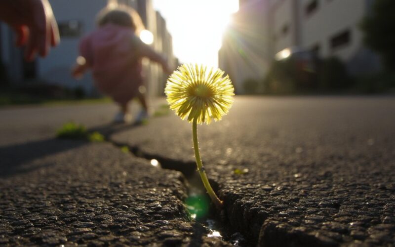 dandelions resilience defies hardened surfaces