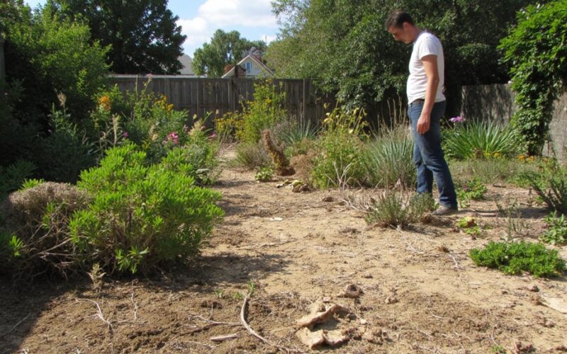 dried lifeless garden microclimate destruction