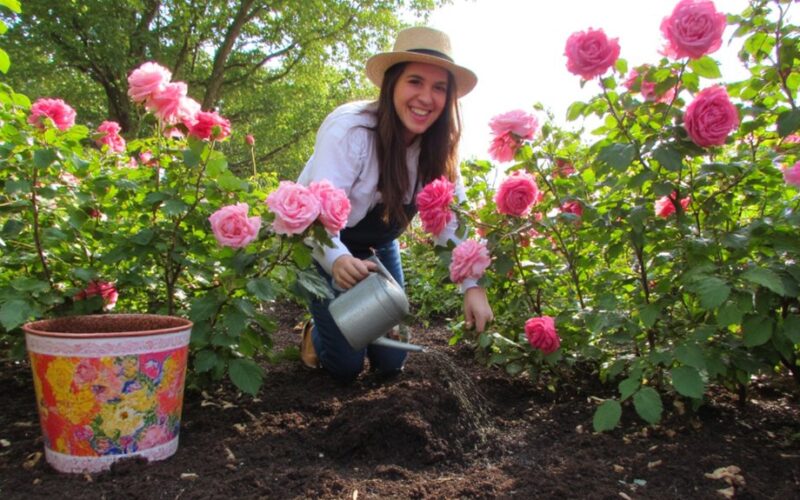 kitchen waste fertilizer enhances rose blooms