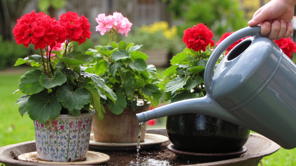 moisture monitoring for optimal geranium watering