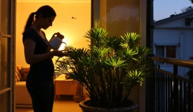 mosquito repelling plant on balcony