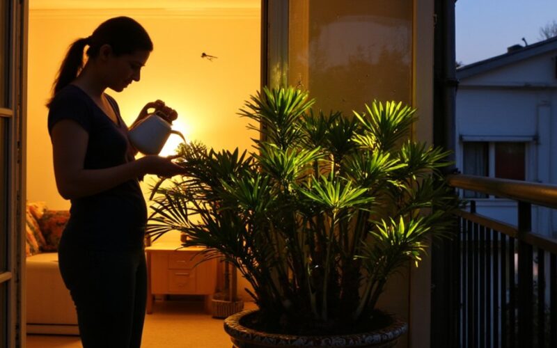 mosquito repelling plant on balcony
