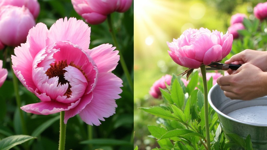 peony wilting remedied by boiling water