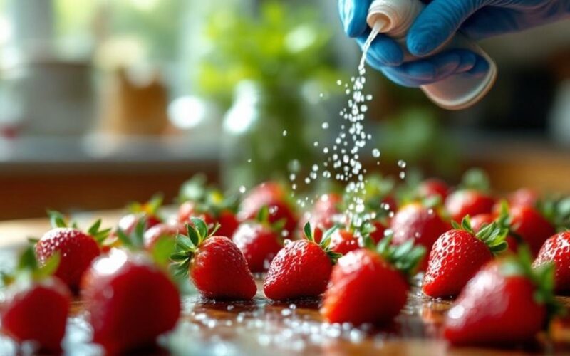 suspicious strawberry spraying detection technique