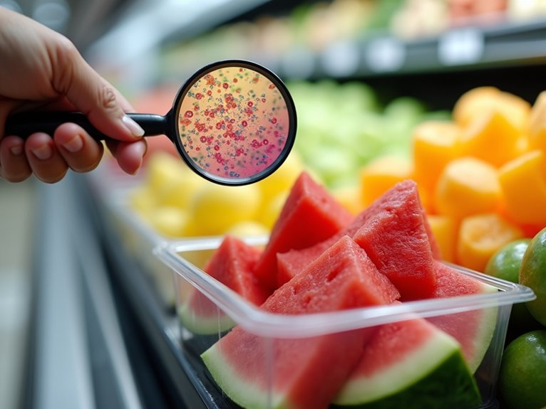 bacterial growth in pre cut fruit
