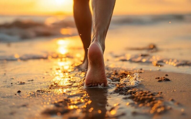 beach barefoot health benefits