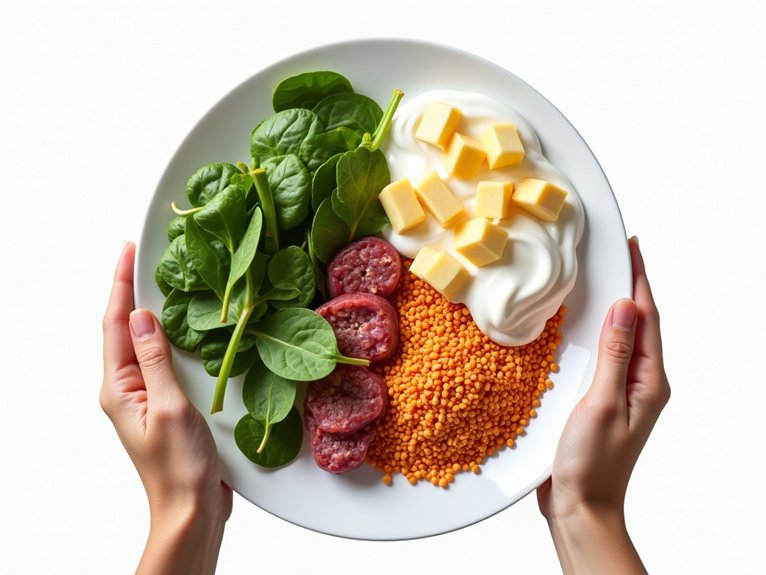 coordinate iron and calcium intake