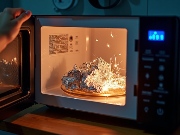 metallic objects microwave hazard fire risk