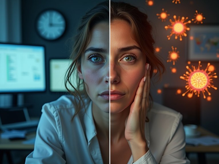 chronic stress disrupts skin health