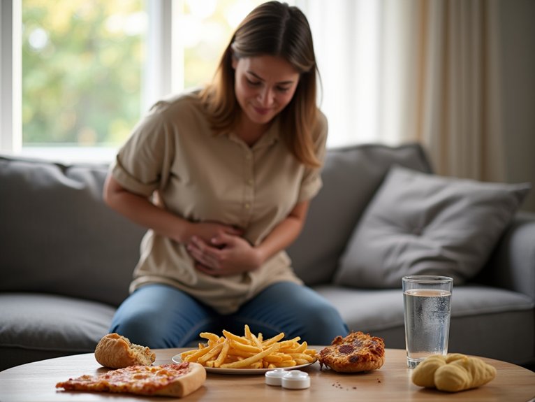 digestive discomfort from excessive fat