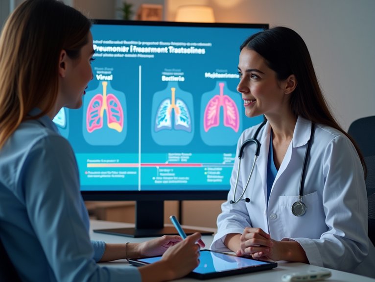 pathogen specific pneumonia treatment timelines