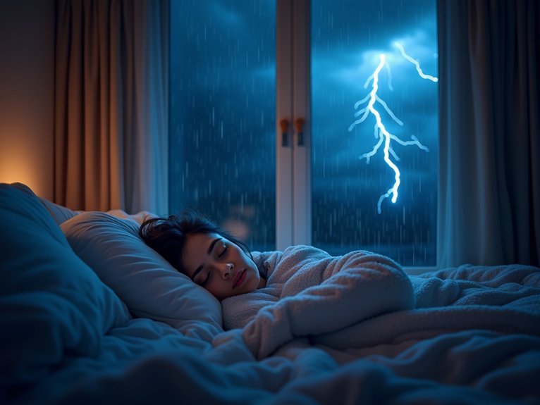 storms enhance melatonin driven sleep depth