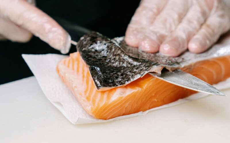 peeling redfish skin easily