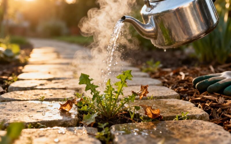 boiling water seasonal weed control