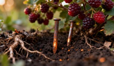 burying rusty nails yearly