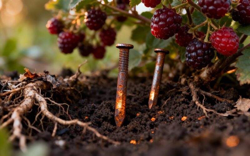 burying rusty nails yearly