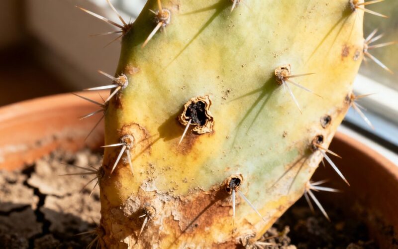 cactus turning pale identify cause
