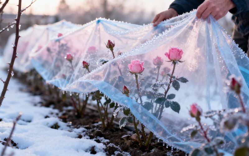 cover roses with mulch