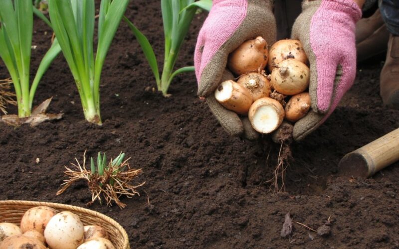 dig up tulips annually