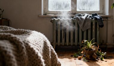 drying laundry on radiator