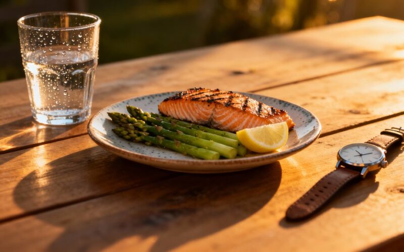 eat dinner three hours before bedtime